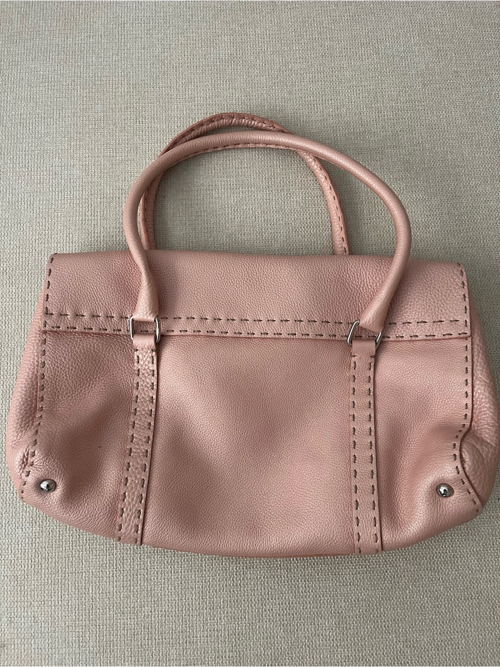 Fendi Selleria Blush Pink Leather Top Handle Satchel - Picture 9 of 16